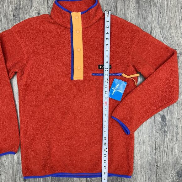 Columbia 1/2 Snap Jacket Size Small Mens Red Orange Helvetia $85 - Picture 2 of 12